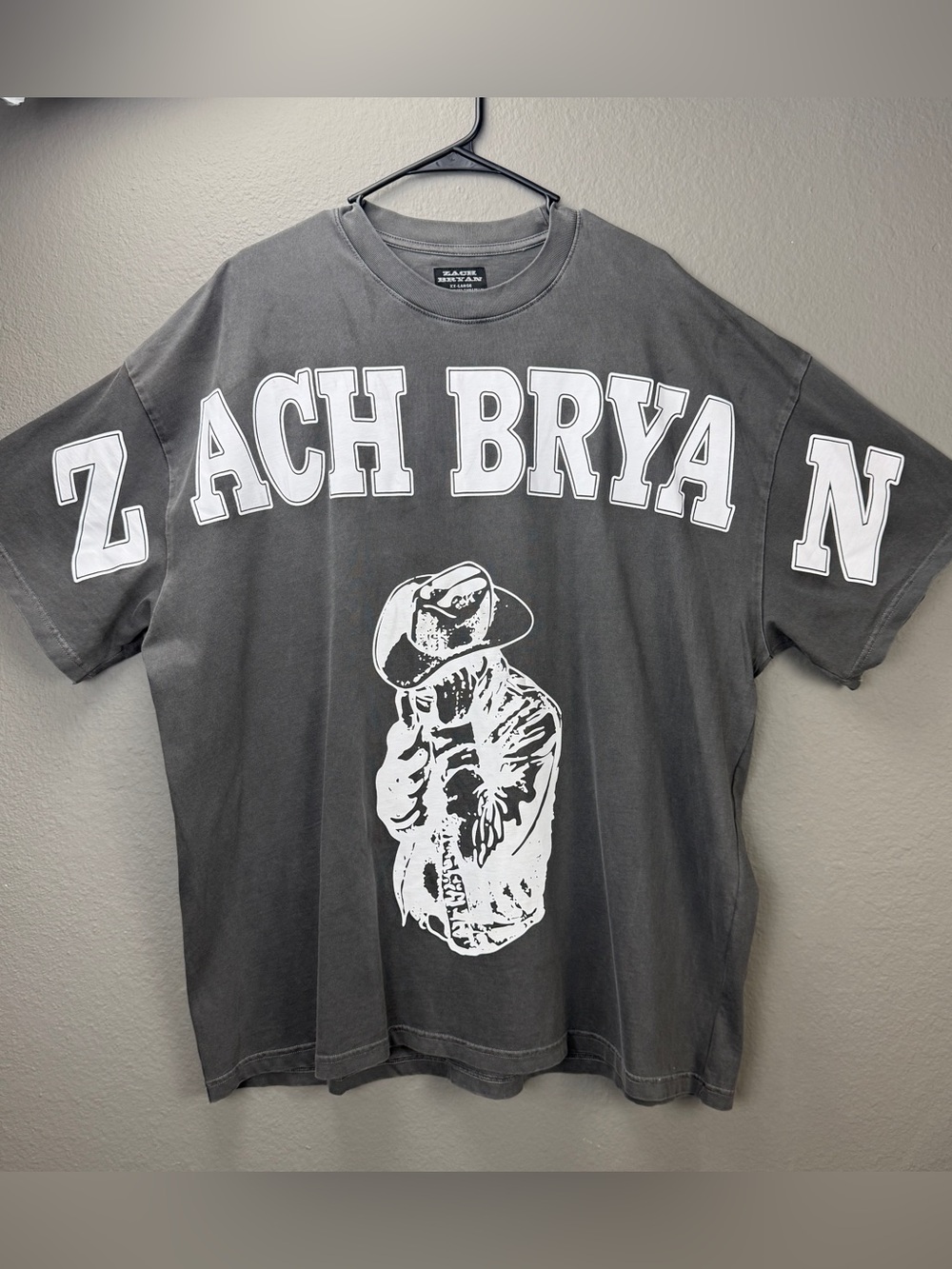 Zach Bryan Burn Burn Burn Tour Men's Gray Distress T-shirt Sz XXL Country Music